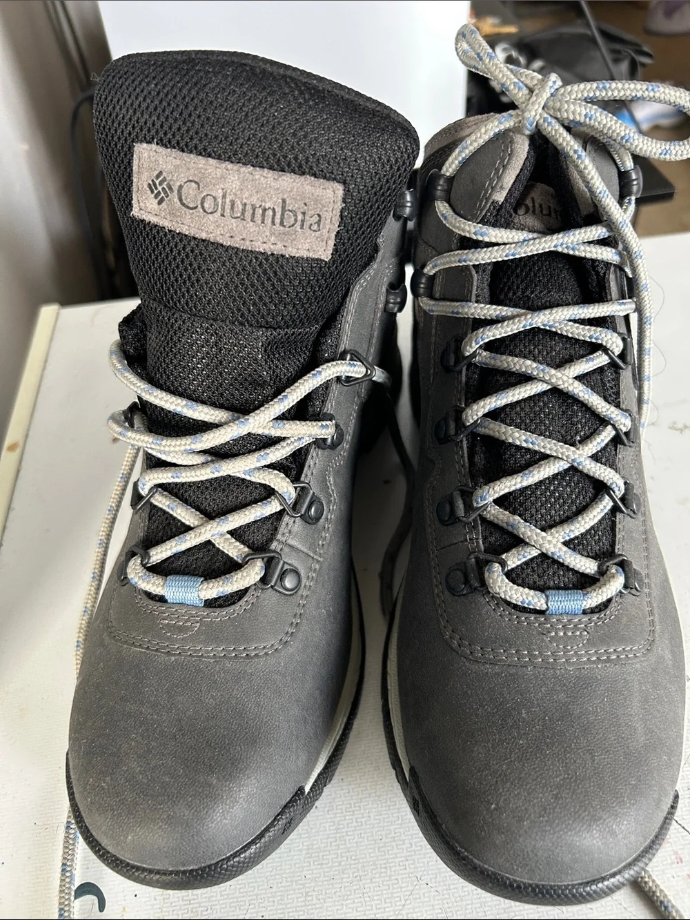 Columbia Gray Hiking Boots with Patterned Laces